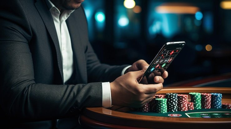 Pengguna meninjau loyalitas di ponsel